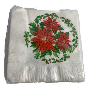 Vintage Betty Crocker Napkins Poinsettia Christmas Holiday Decoupage Crafts NOS